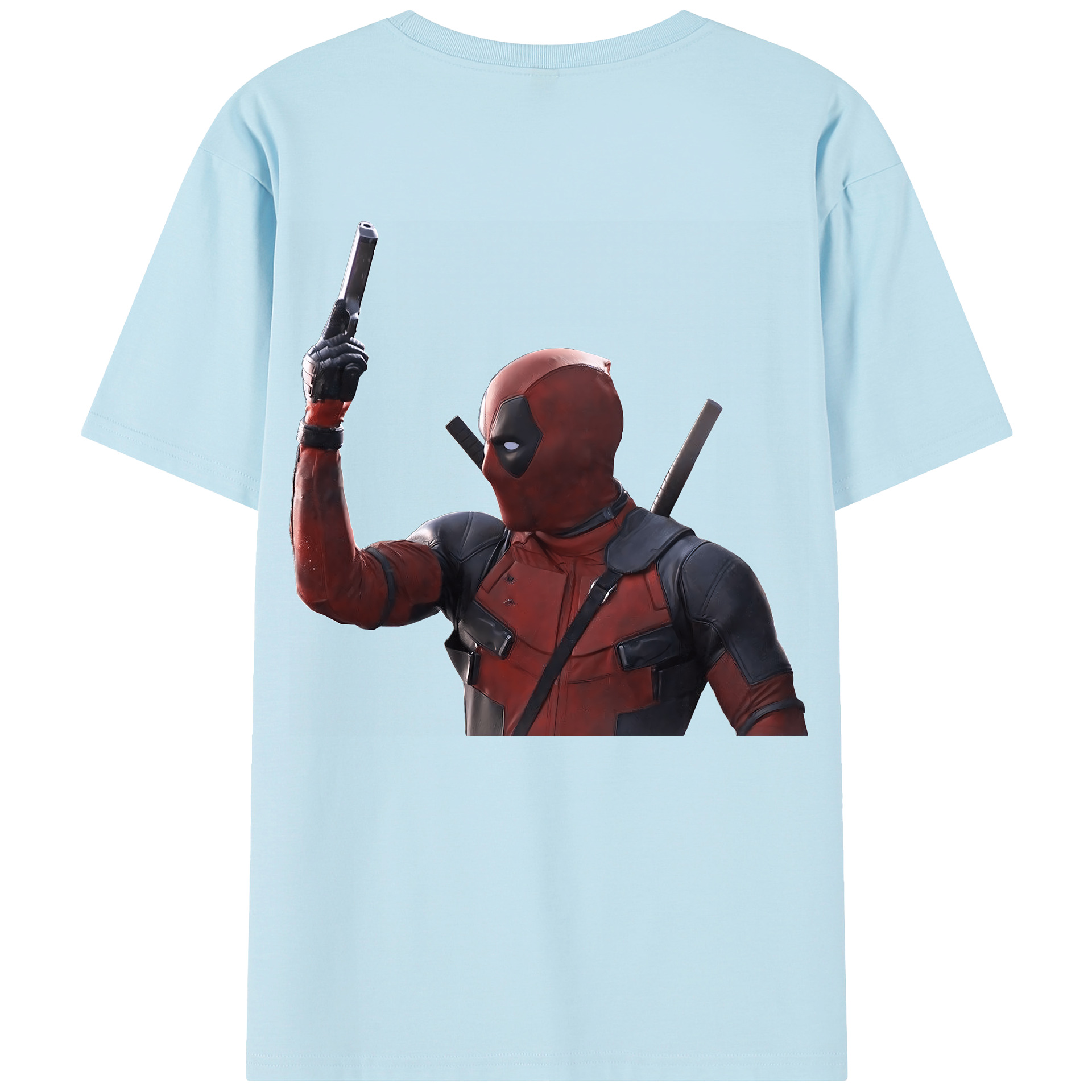 （画像用） Deadpool デッドプール 綿100％半袖Tシャツ（背面プリント）